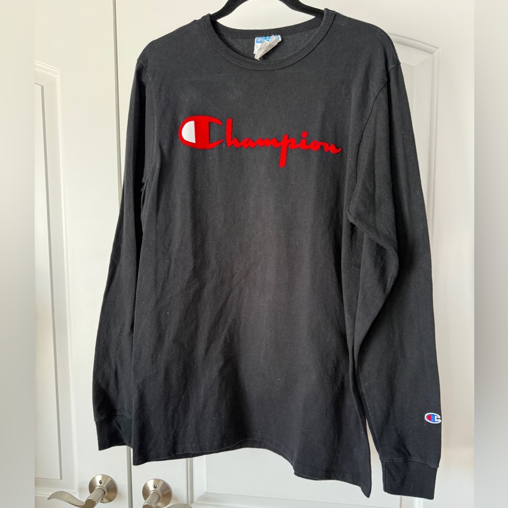 Vintage Champion Shirt with Classic Red Felt Logo